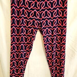 Lularoe Navy & Pink Heart Leggings